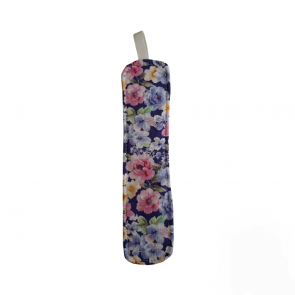 Fabric Bookmark with Looped Ribbon - Purple and Pink Flowers